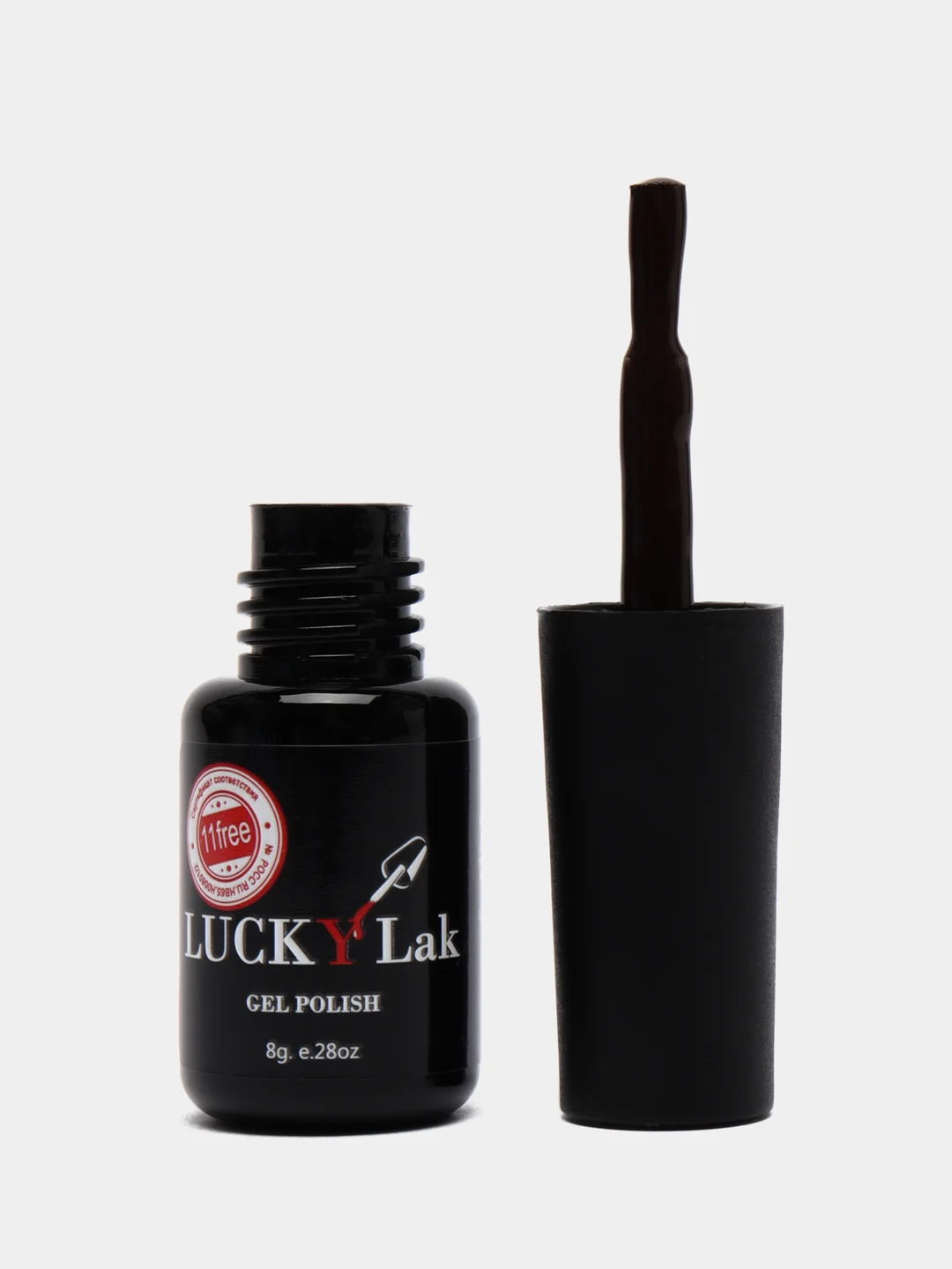 Тёмно-коричневый гель лак для ногтей Luckylak Coler 01 8g, коричневый для маникюра и педикюра