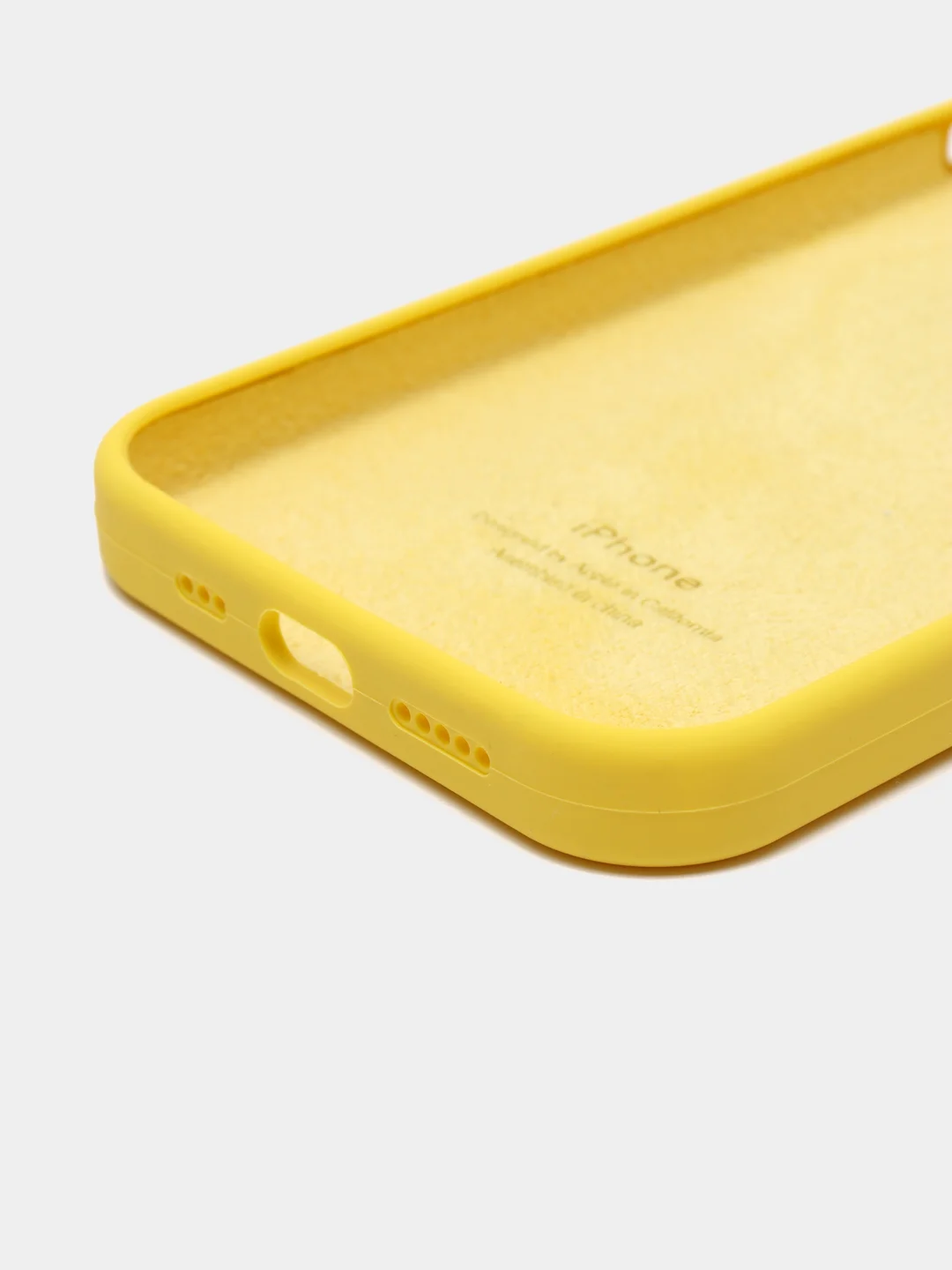 Лимонный чехол Silicone Case для iPhone 13 с закрытым низом