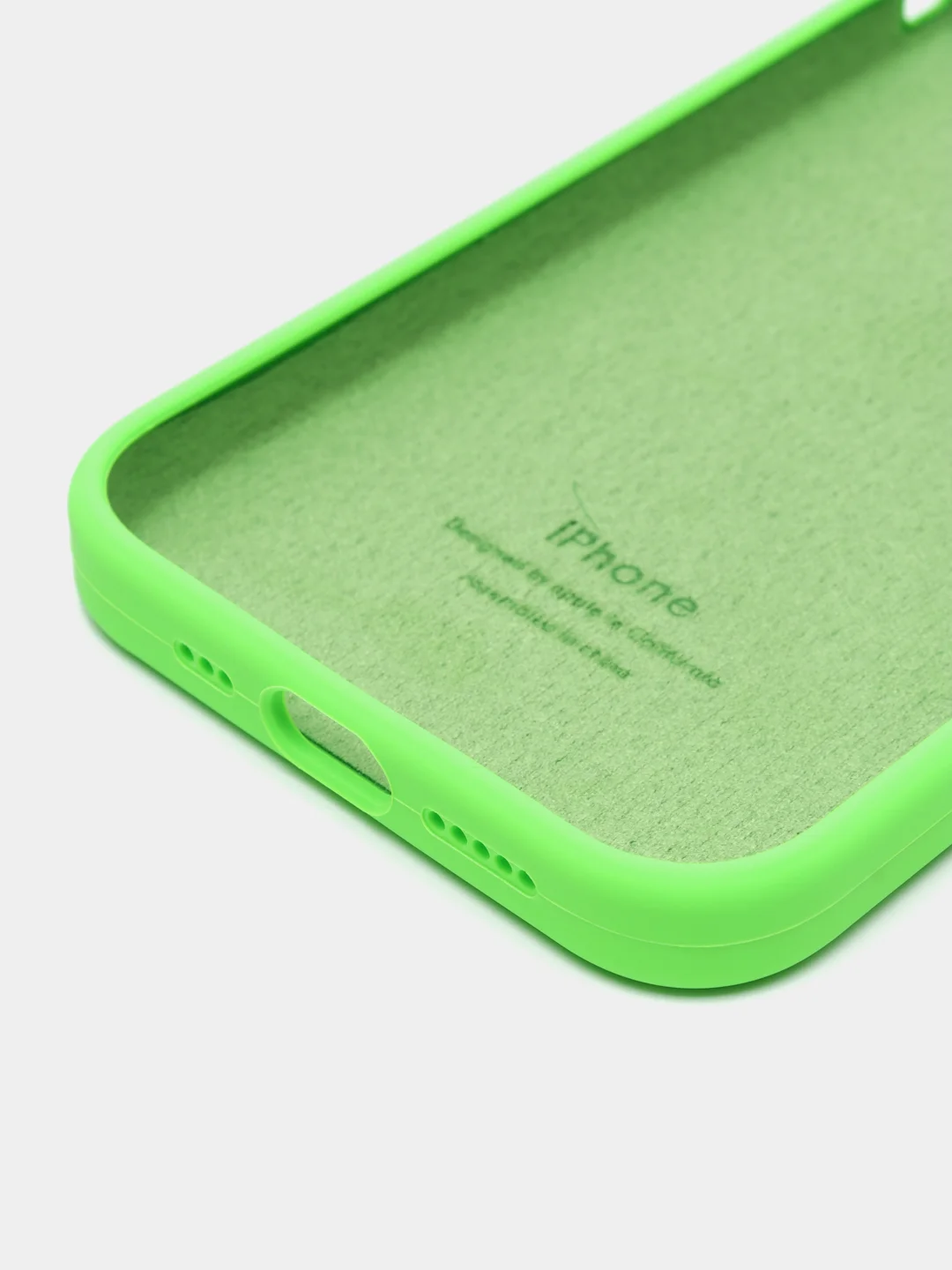 Лайм чехол Silicone Case для iPhone 13 с закрытым низом