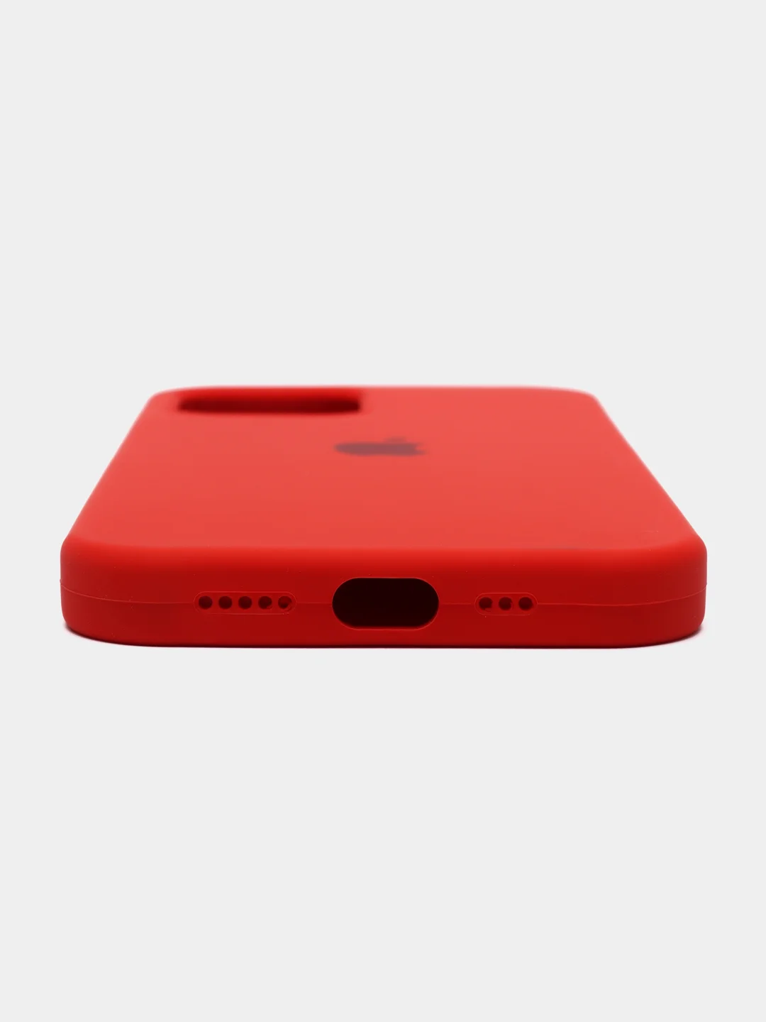 Алый чехол Silicone Case для iPhone 12 / iPhone 12 Pro, закрытый низ