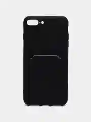 Черный чехол с карманом для карт, на iPhone 7 Plus, 8 Plus, 11, 12, 13