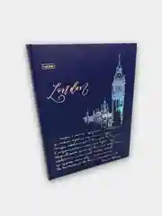 Блокнот (167х216 мм) А5, 80 л, твердый, клетка, блок 5 цветов,  3D фольга, "Лондон"