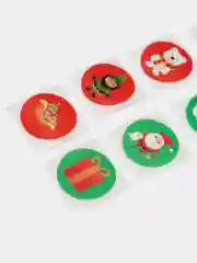 Зеленый наклейки-бирки новогодние, для упаковки подарка