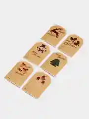 Коричневый наклейки-бирки новогодние, для упаковки подарка
