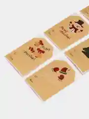 Коричневый наклейки-бирки новогодние, для упаковки подарка