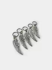 Серебряный кольца для волос (пирсинг) Крылья, 4,1  1 см, 5 шт