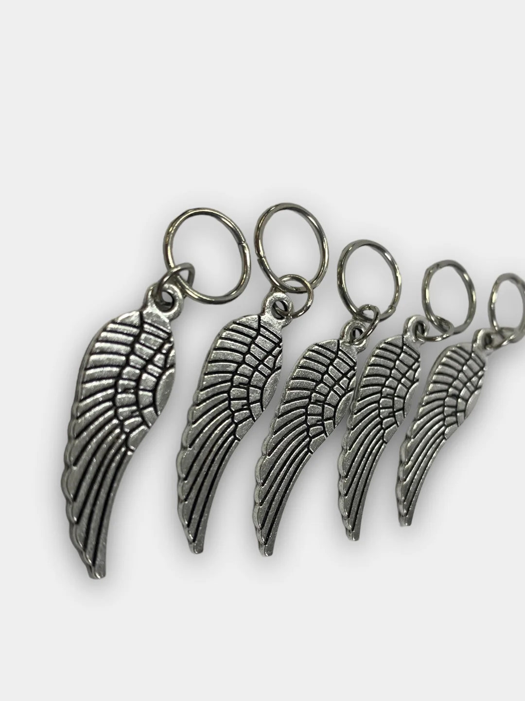 Серебряный кольца для волос (пирсинг) Крылья, 4,1  1 см, 5 шт
