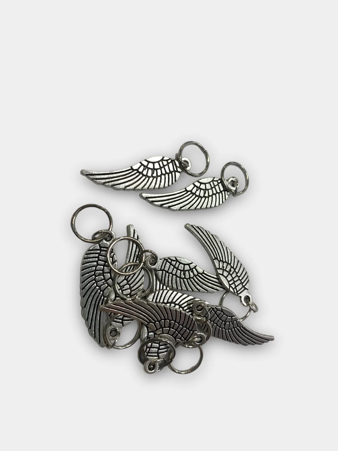 Серебряный кольца для волос (пирсинг) Крылья, 4,1  1 см, 5 шт