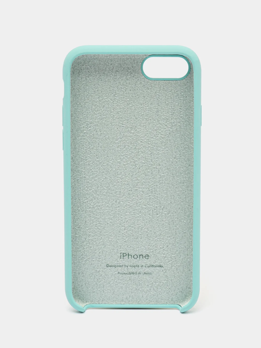 Бирюзовый чехол Silicone Case для iPhone 7, 8, SE 2020, с открытым низом