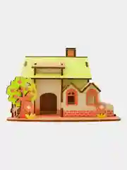 Бирюзовый деревянный конструктор "Кукольный дом"