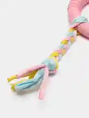 Розовый игрушка жевательная для собак и кошек "Кольцо с косичкой" из резины/ круг
