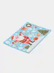 Зеленый новогодние двухсторонние наклейки "Олень и Дед Мороз", 25*35 см