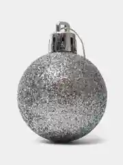 Серебряный елочные шары, новогодние, 24 шт/уп