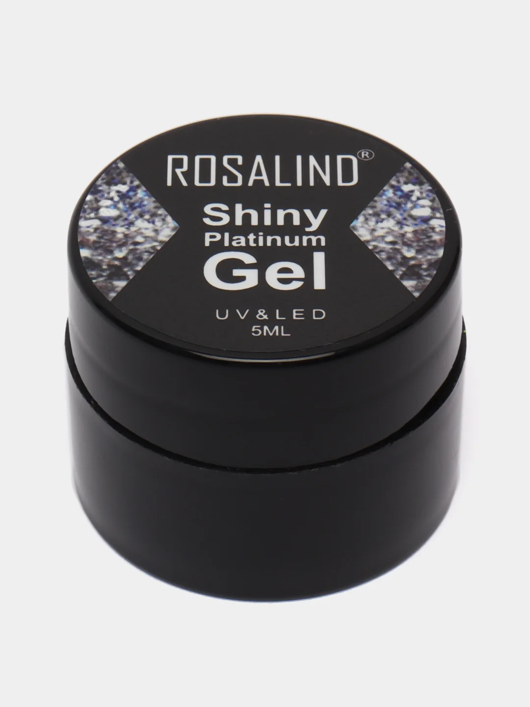 Серебряный гель-лак для ногтей ROSALIND 5 мл, глиттер для маникюра и педикюра