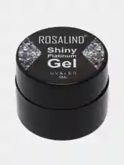 Серебряный гель-лак для ногтей ROSALIND 5 мл, глиттер для маникюра и педикюра