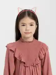 Алый ободок с ушками