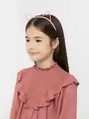 Розовый ободок с ушками