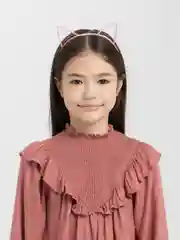 Розовый ободок с ушками