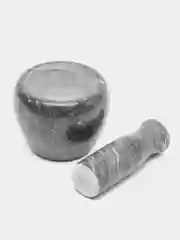 Черный ступка с пестиком "Мрамор", 10 х 7.5 см
