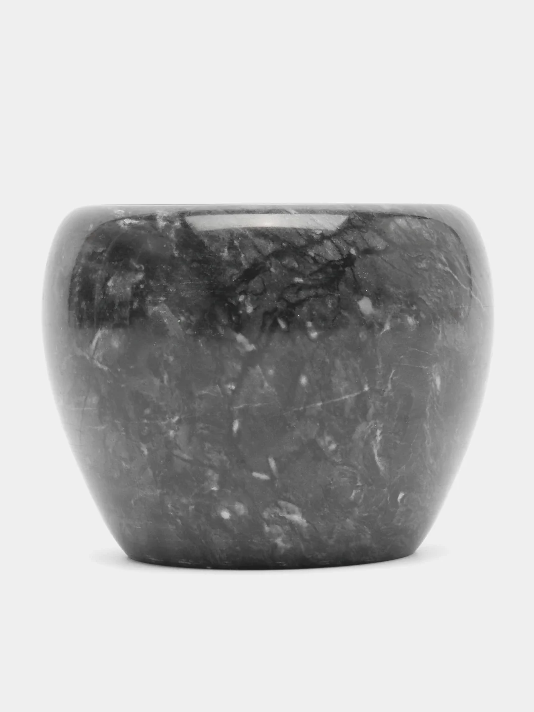 Черный ступка с пестиком "Мрамор", 10 х 7.5 см