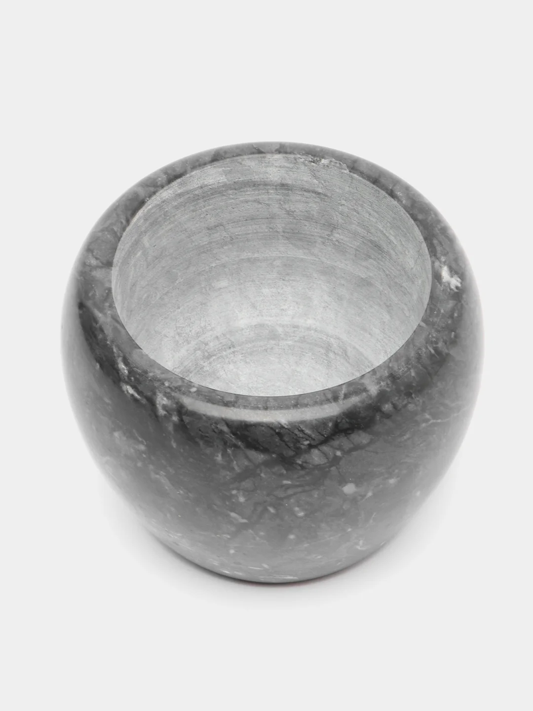 Черный ступка с пестиком "Мрамор", 10 х 7.5 см