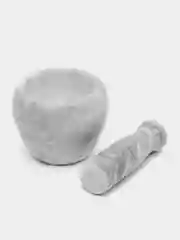 Серый ступка с пестиком "Мрамор", 10 х 7.5 см