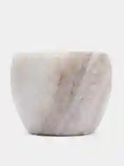 Белый ступка с пестиком "Мрамор", 10 х 7.5 см