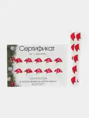 Зеленый подарочный сертификат на минет "Подарок мужчине" с наклейками, купон-открытка