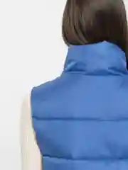 Синий жилет женский, стеганный, утепленный