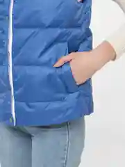Синий жилет женский, стеганный, утепленный