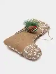 Украшение новогоднее "Башмачок", из мешковины, 16 см