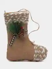 Украшение новогоднее "Башмачок", из мешковины, 16 см