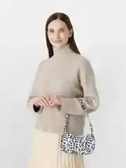 Сумка женская через плечо сумочка багет с анималистичным принтом