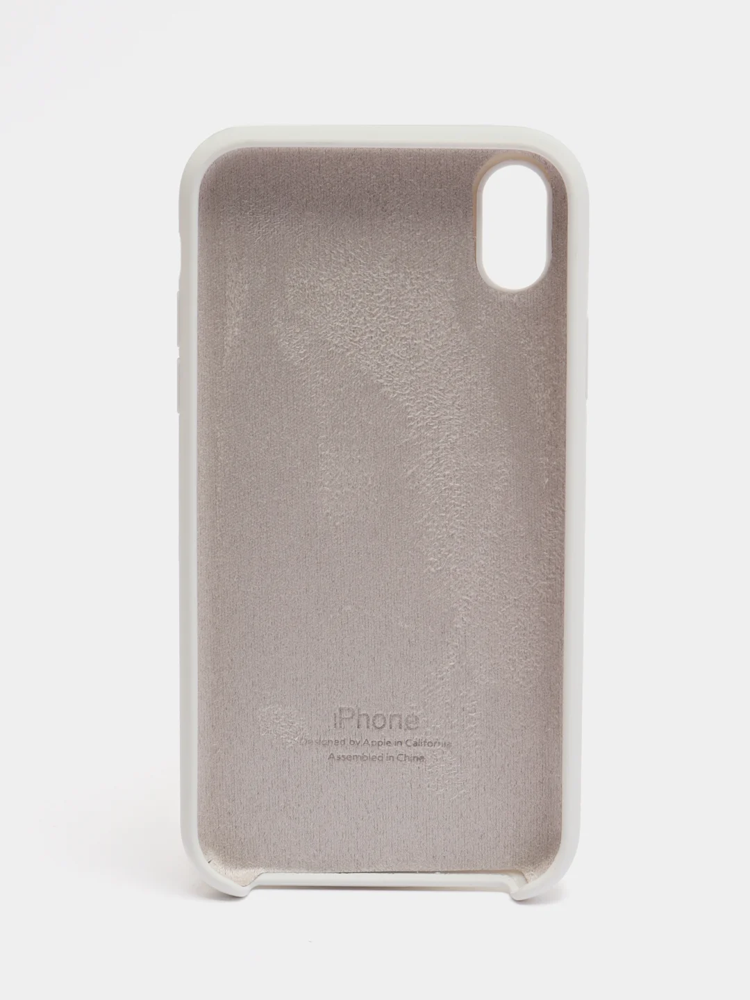 Белый чехол Silicone Case для iPhone XR, с открытым низом