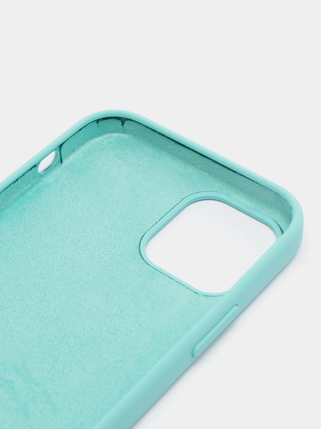 Бирюзовый чехол Silicone Case для iPhone 12, 12 Pro с открытым низом