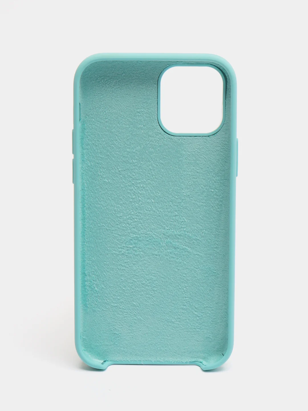 Бирюзовый чехол Silicone Case для iPhone 12, 12 Pro с открытым низом