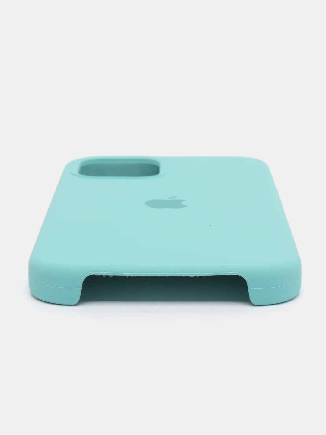 Бирюзовый чехол Silicone Case для iPhone 12, 12 Pro с открытым низом