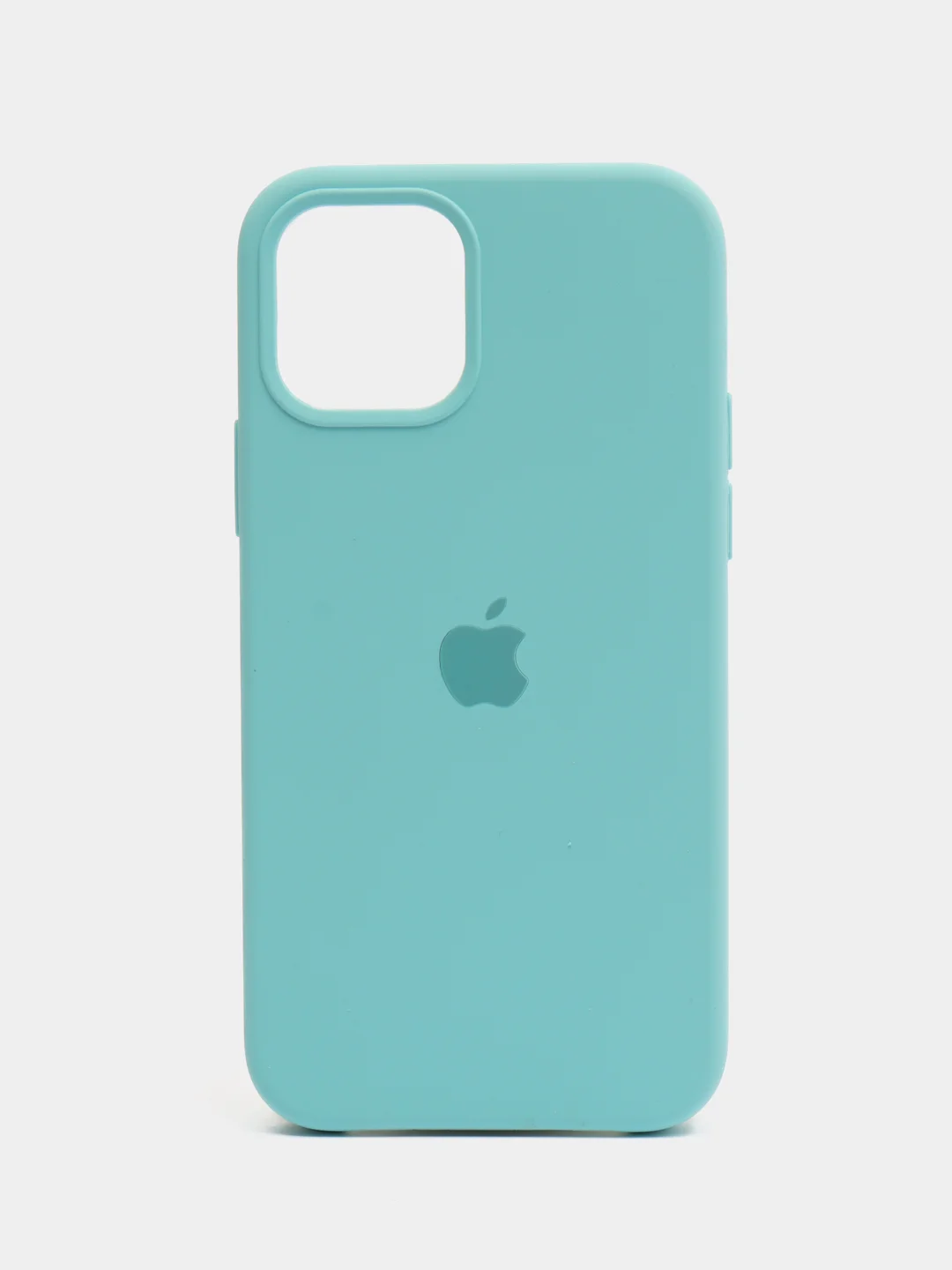 Бирюзовый чехол Silicone Case для iPhone 12, 12 Pro с открытым низом