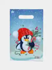Кремовый пакет новогодний,5 шт ,20*30