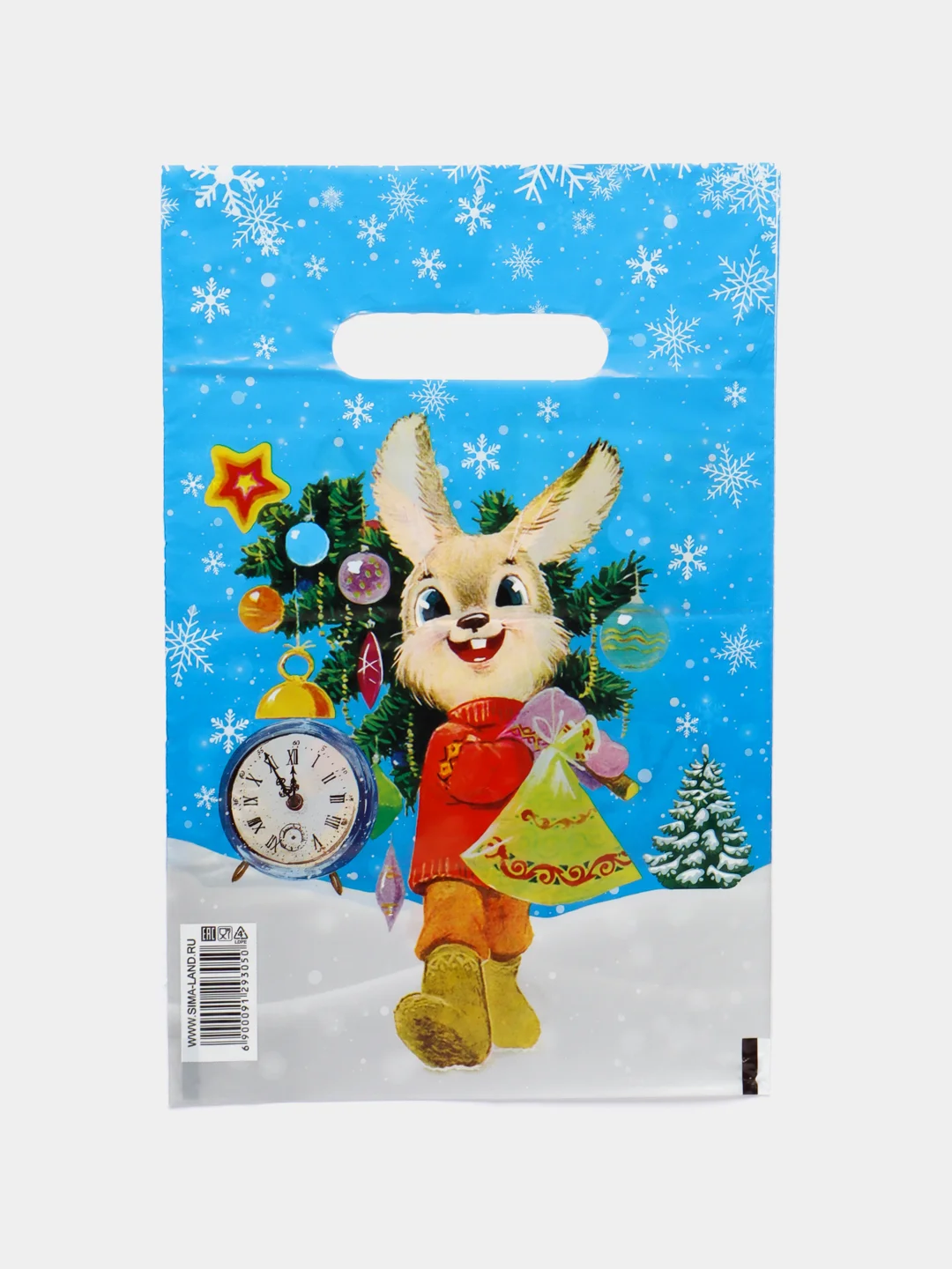 Лазурный пакет новогодний,5 шт ,20*30