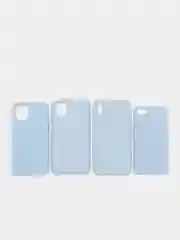Синий меланж чехол для iPhone 12, 11, 7, 8, Pro, Max, Plus силиконовый айфон