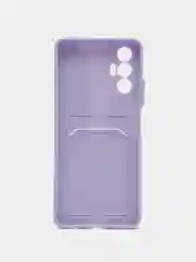 Лавандовый чехол TECNO POVA 3 с карманом для пластиковой карты и защитой камеры