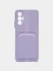Лавандовый чехол TECNO POVA 3 с карманом для пластиковой карты и защитой камеры