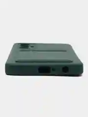 Тёмно-зелёный чехол TECNO POVA 3 с карманом для пластиковой карты и защитой камеры