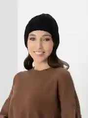 Черный шапка женская, вязаная