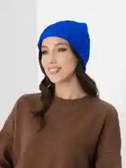 Синий шапка женская, вязаная