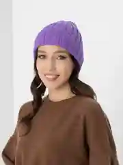 Сиреневый шапка женская, вязаная