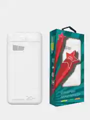 Белый внешний аккумулятор More choice, 20000 mah, PB33-20 с фонариком