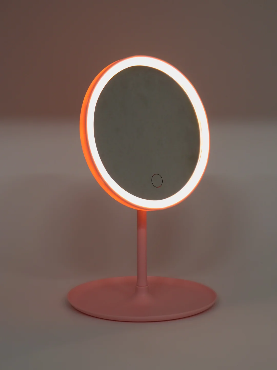 Розовый зеркало для макияжа с подсветкой LED