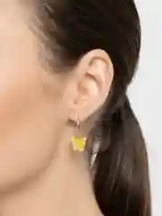 Желтый серьги бабочки цветные